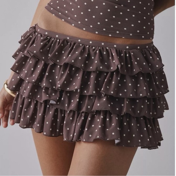 NWT Urban Outfitters Out From Under Cammy Ruffle Trim Micro skort size xl - Picture 1 of 8